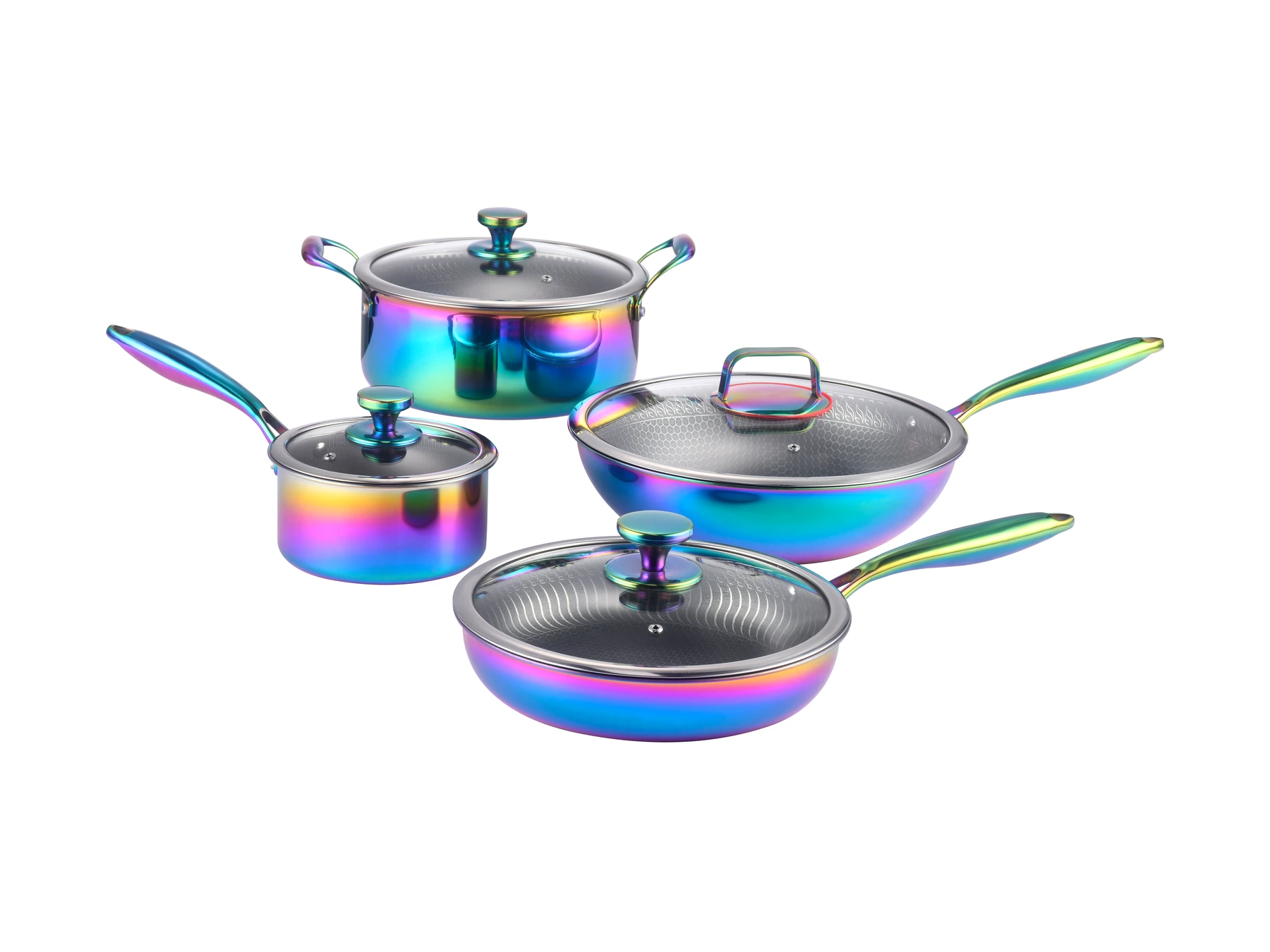Rainbow finish cookware collection
